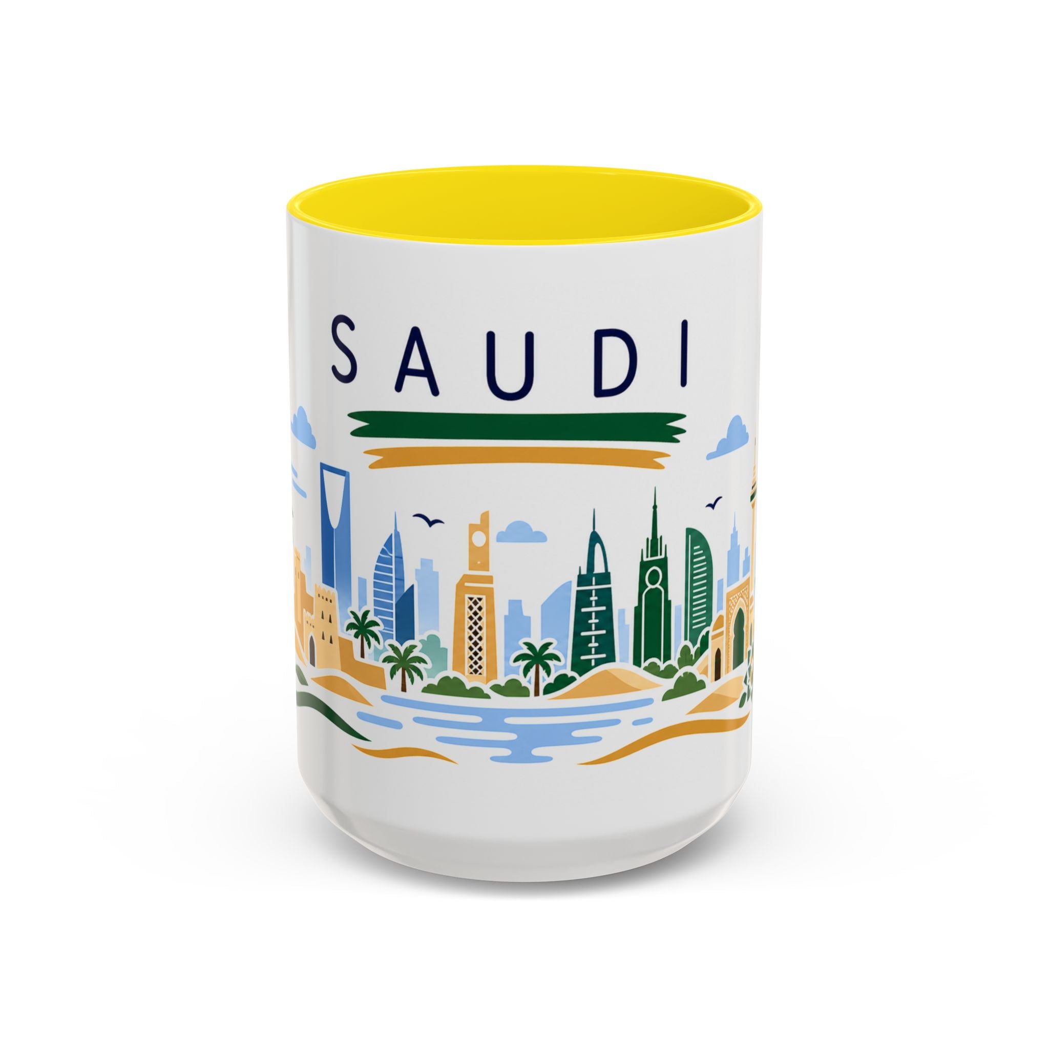 Saudi Arabia Coffee Mug | Travel Souvenir Accent Mug | Country Gift Ceramic Cup 11oz 15oz