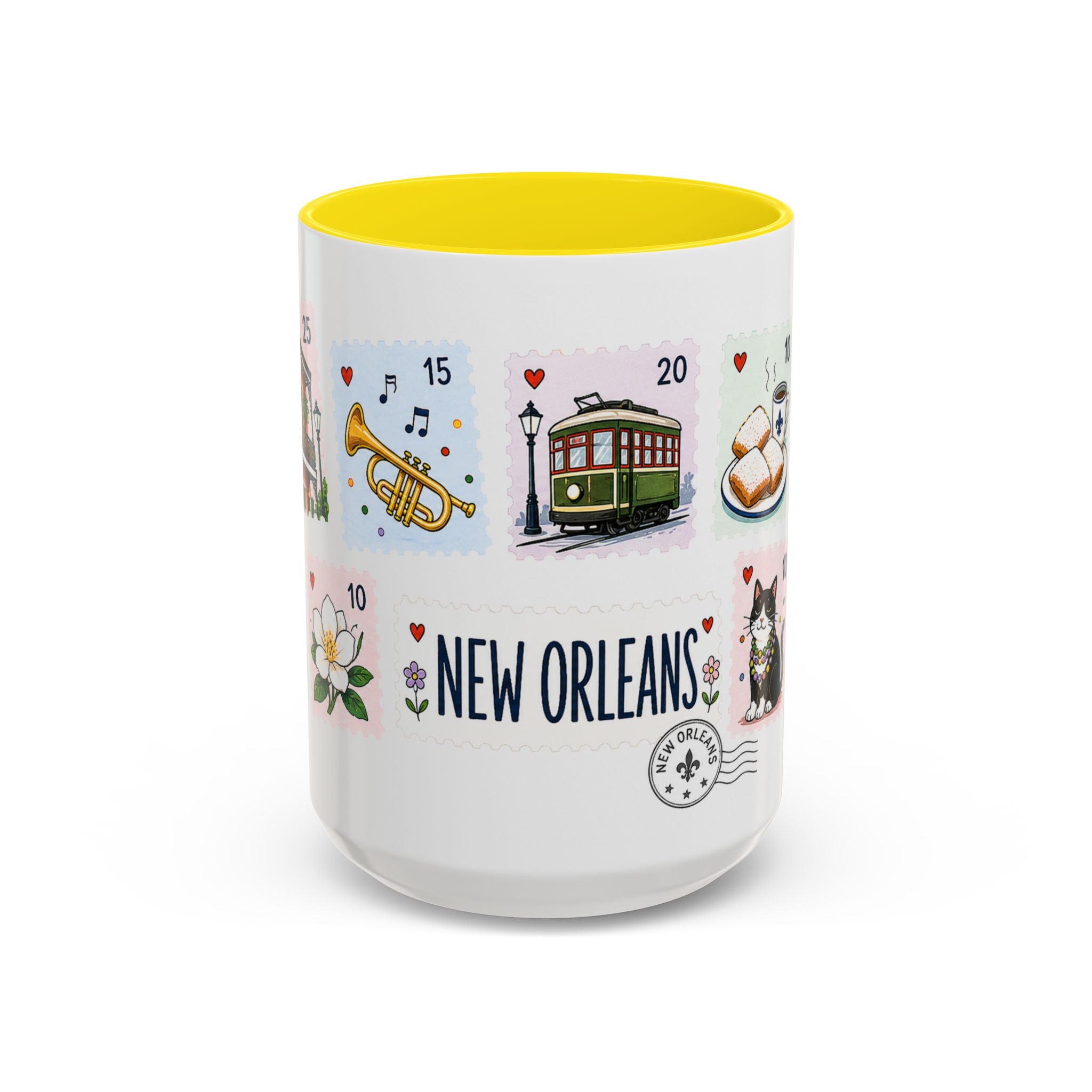 New Orleans Coffee Mug | Postage Stamp Collage Mug | Travel Souvenir Accent Cup 11oz 15oz