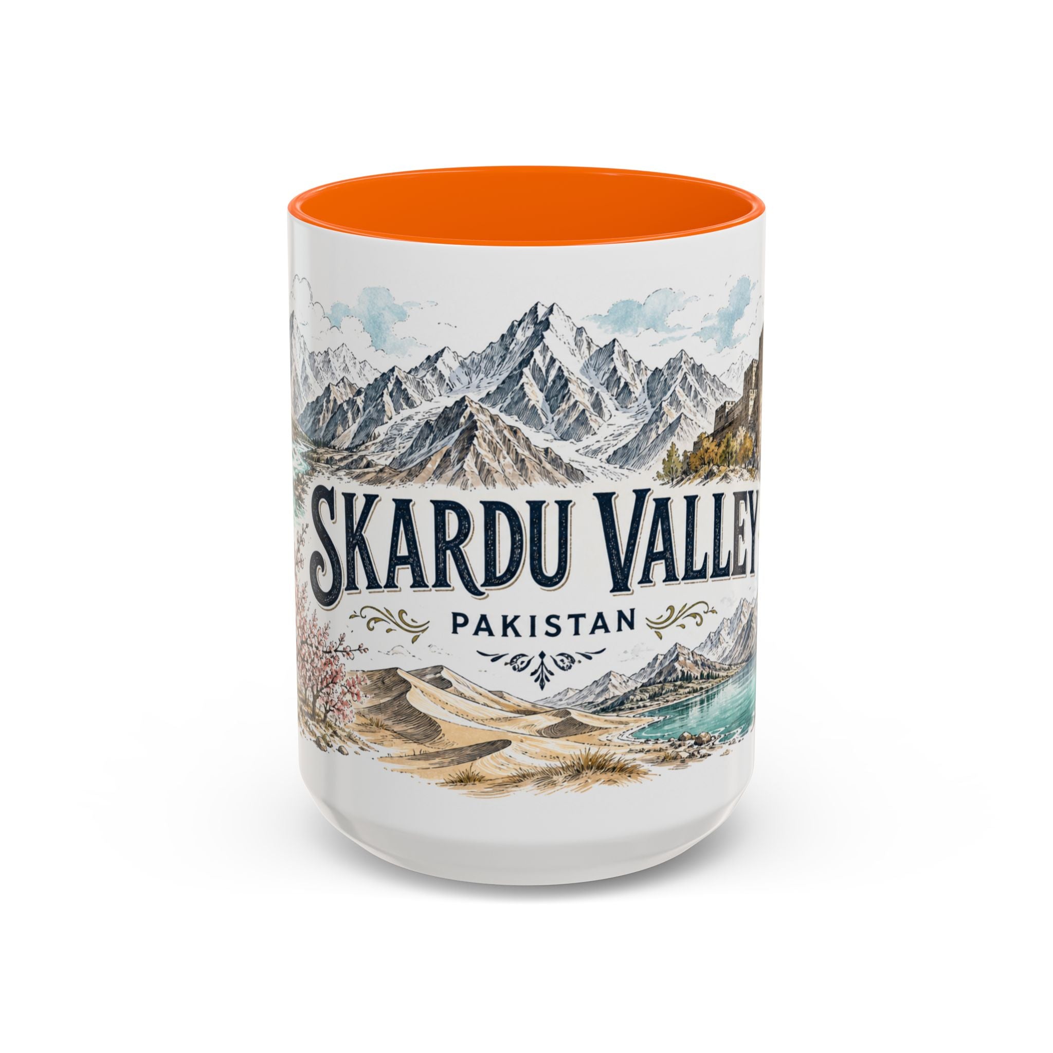 Skardu Valley Mug, Pakistan Travel Souvenir, Bucket List Gift, Accent Ceramic Coffee Mug 11oz 15oz