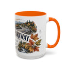 Blue Ridge Parkway Mug, Appalachia Travel Souvenir, Bucket List Gift, Accent Ceramic Coffee Mug 11oz 15oz