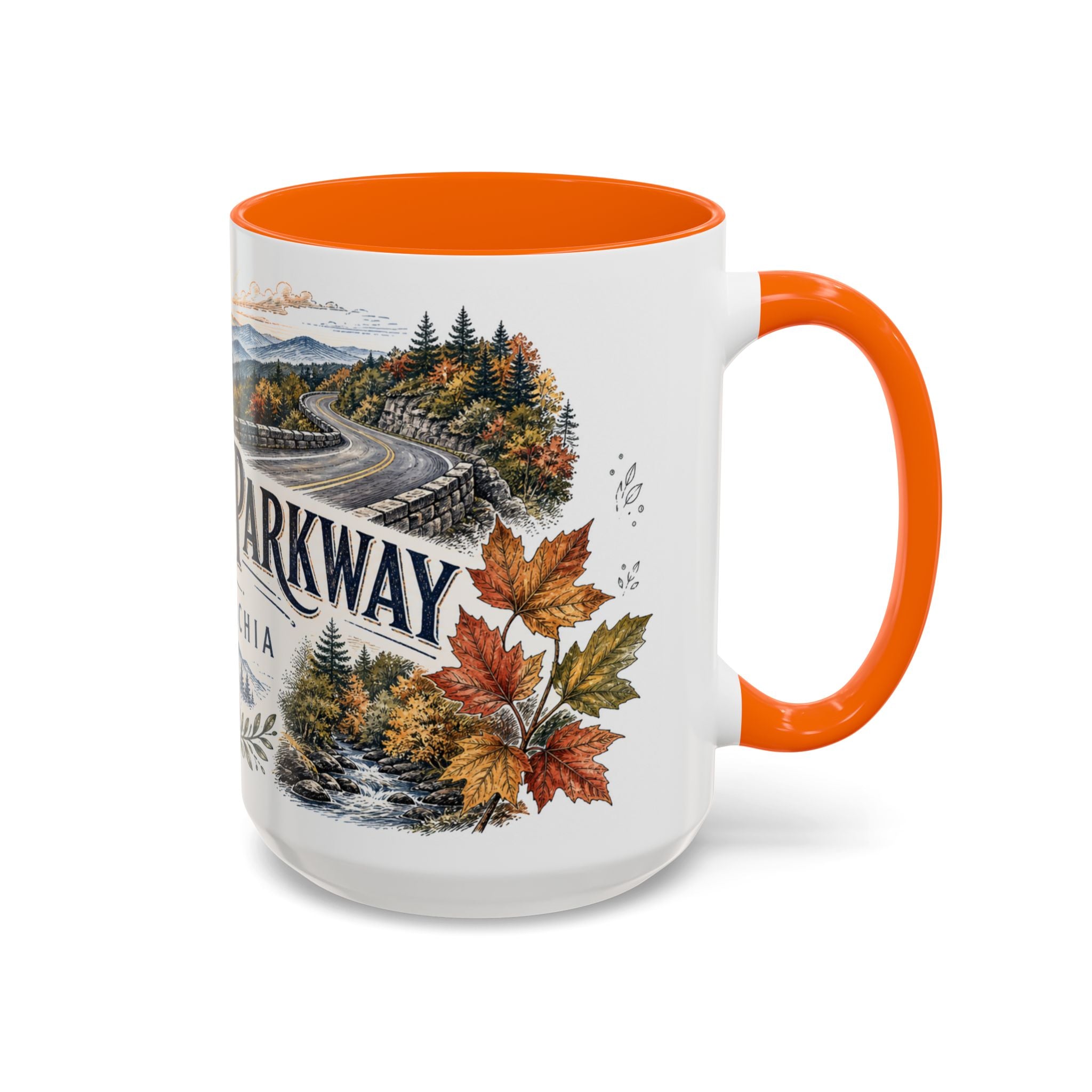 Blue Ridge Parkway Mug, Appalachia Travel Souvenir, Bucket List Gift, Accent Ceramic Coffee Mug 11oz 15oz