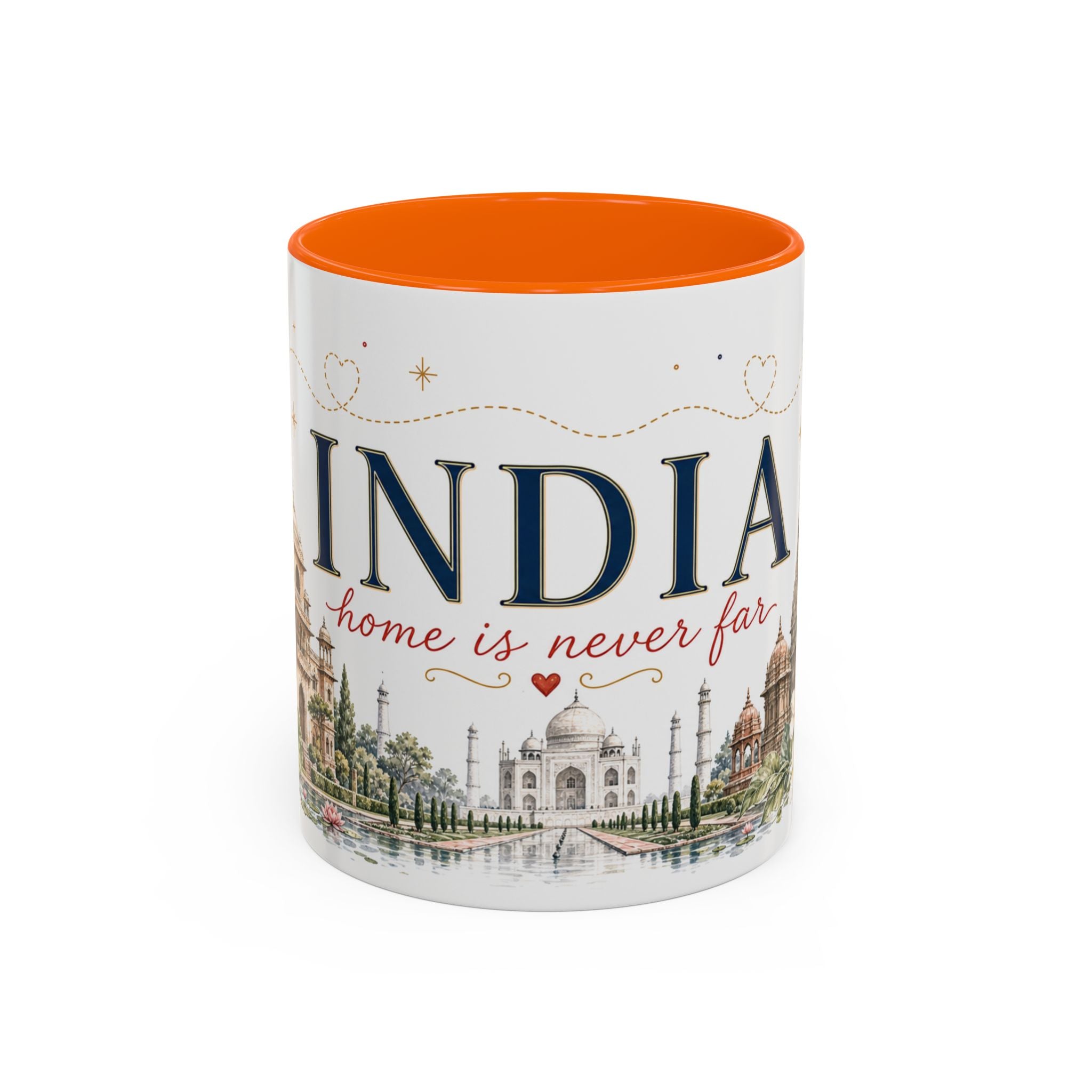 India Home Country Mug | Moving Away Gift | Long Distance Friendship | 11 oz 15 oz Accent Mug