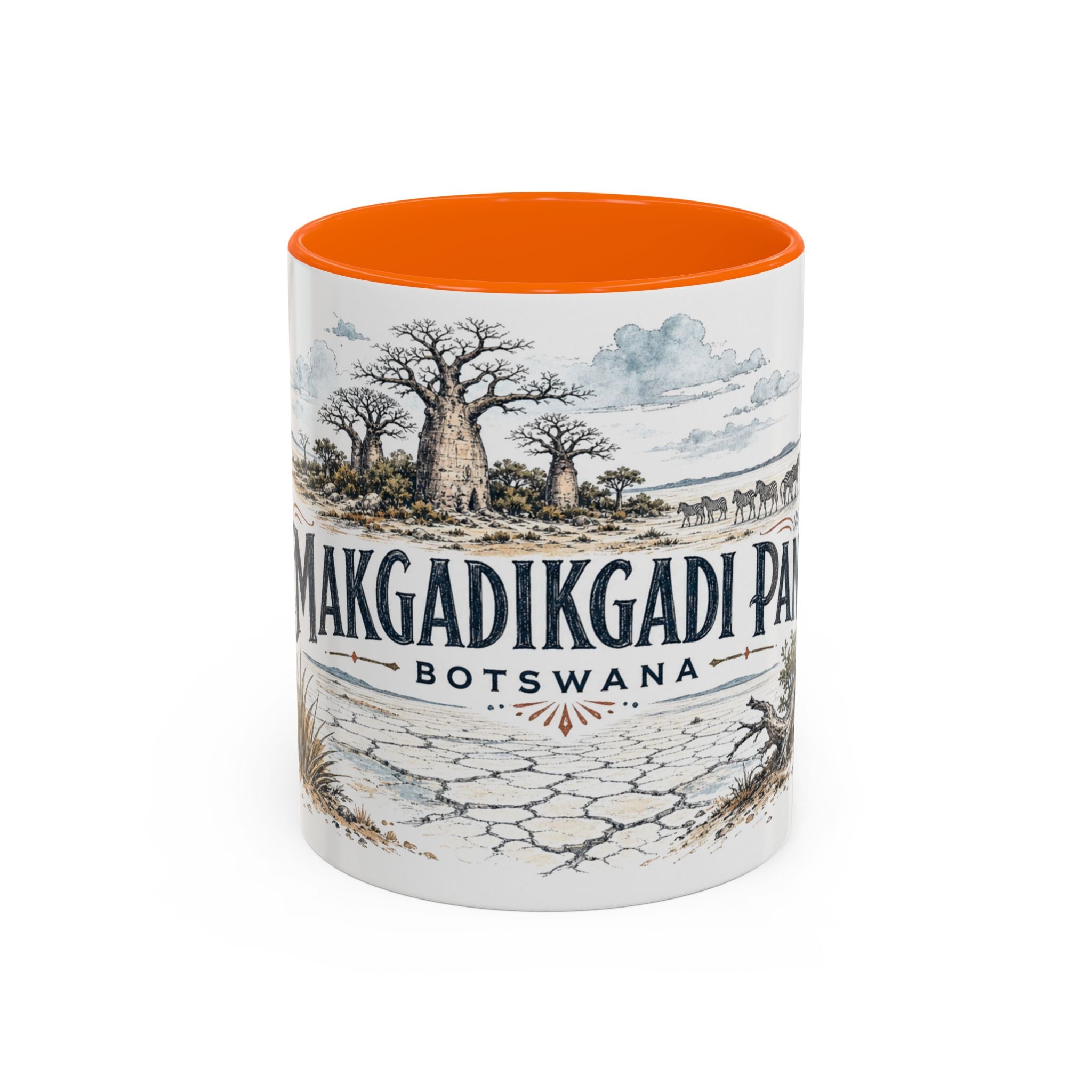 Makgadikgadi Pans Mug, Botswana Travel Souvenir, Bucket List Gift, Accent Ceramic Coffee Mug 11oz 15oz