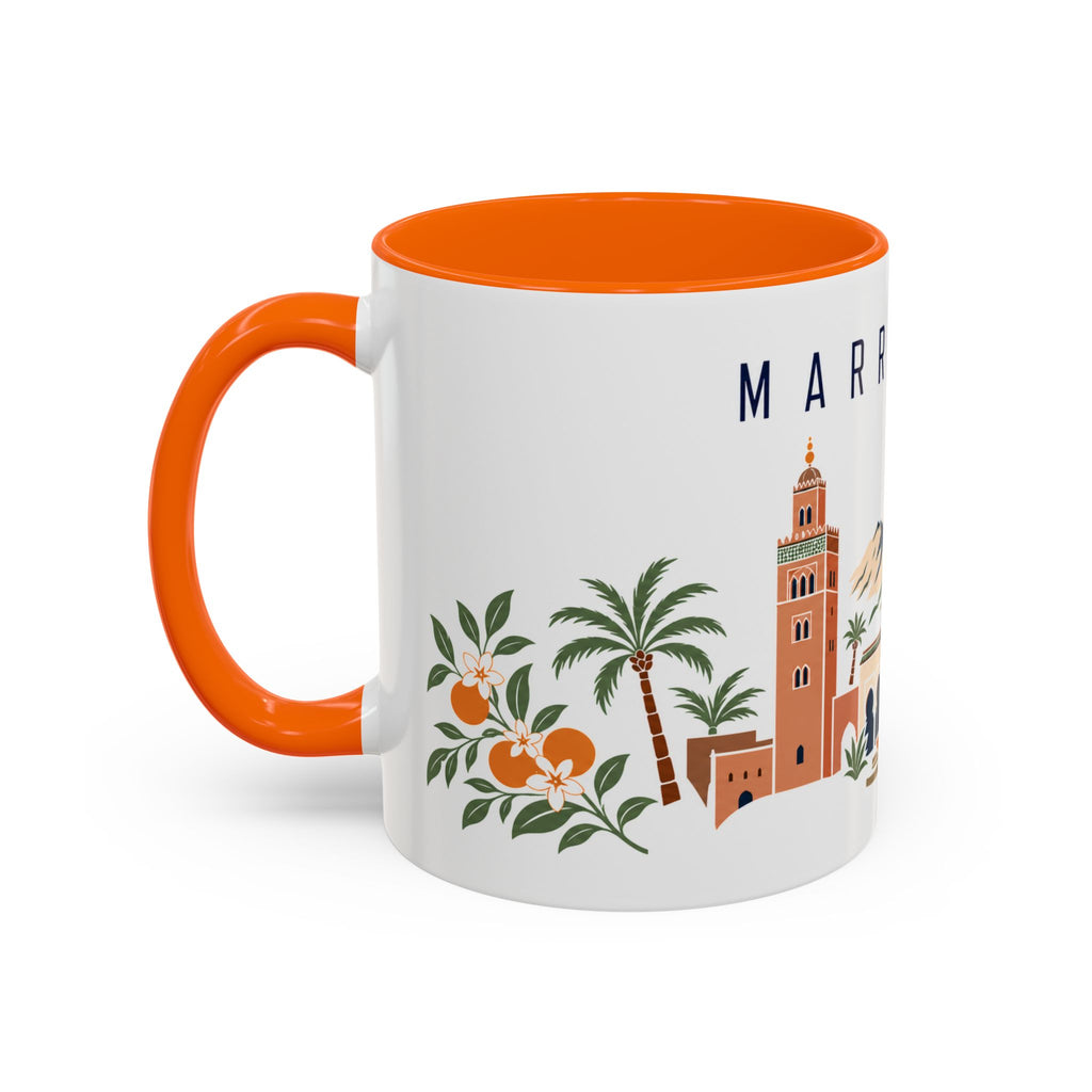 Marrakech Coffee Mug | Morocco Travel Souvenir | Porcelain Decal City Gift | 11oz 15oz Accent Mug