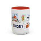 Florence Coffee Mug | Postage Stamp Collage Mug | Travel Souvenir Accent Cup 11oz 15oz