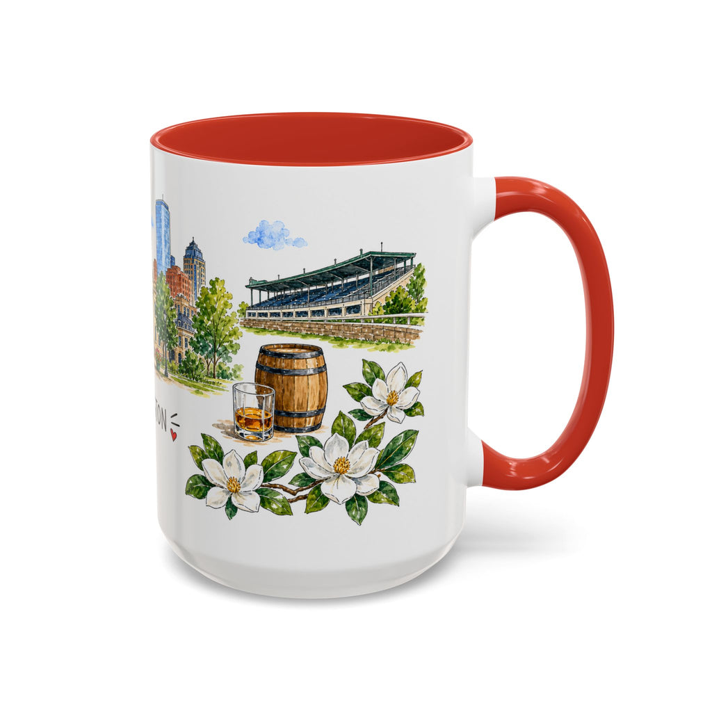 Lexington Illustrated Travel Mug | City Souvenir Accent Coffee Mug | 11oz 15oz Ceramic Cup