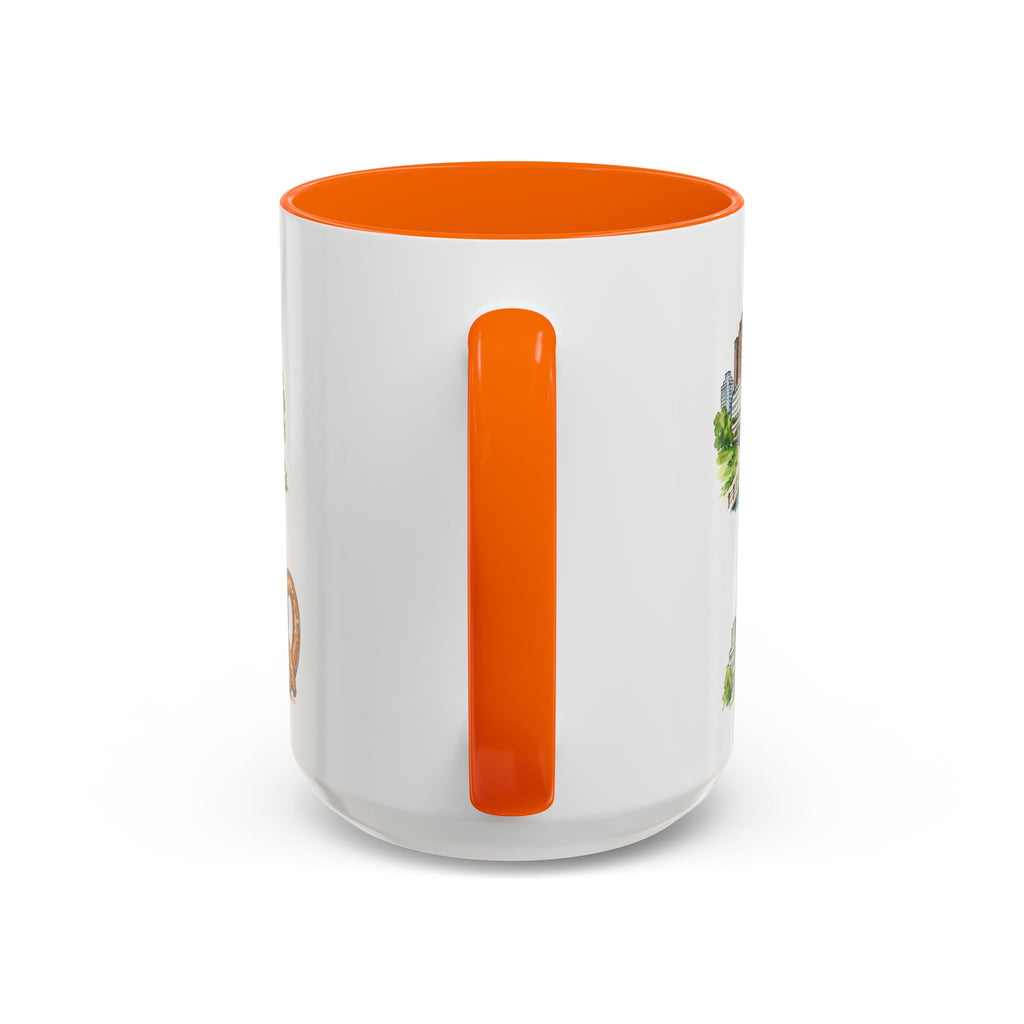 Columbus Illustrated Travel Mug | City Souvenir Accent Coffee Mug | 11oz 15oz Ceramic Cup