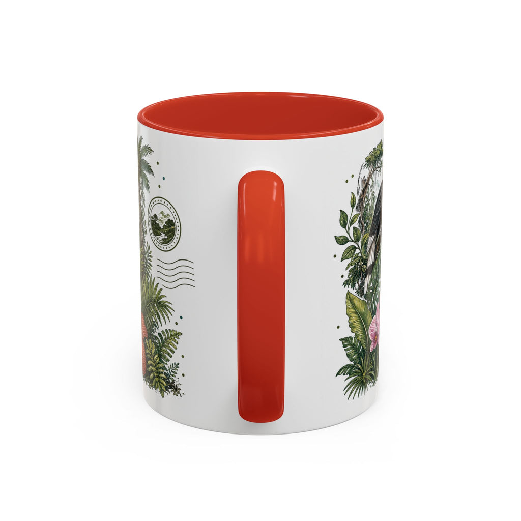 Borneo Rainforest Coffee Mug | Travel Destination Souvenir Gift | Accent Color Ceramic 11oz 15oz