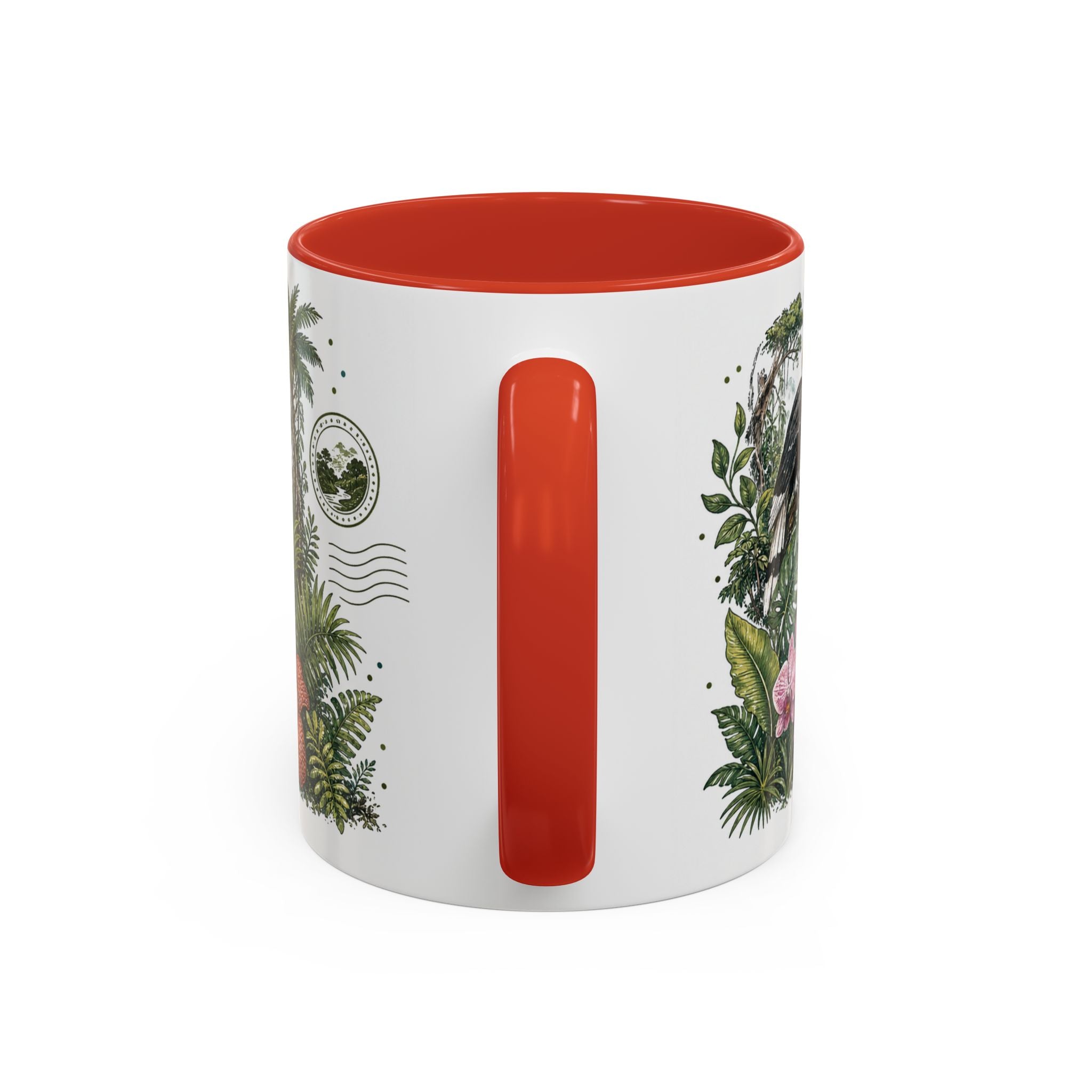 Borneo Rainforest Coffee Mug | Travel Destination Souvenir Gift | Accent Color Ceramic 11oz 15oz