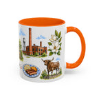 Durham Illustrated Travel Mug | City Souvenir Accent Coffee Mug | 11oz 15oz Ceramic Cup