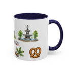 Columbus Illustrated Travel Mug | City Souvenir Accent Coffee Mug | 11oz 15oz Ceramic Cup