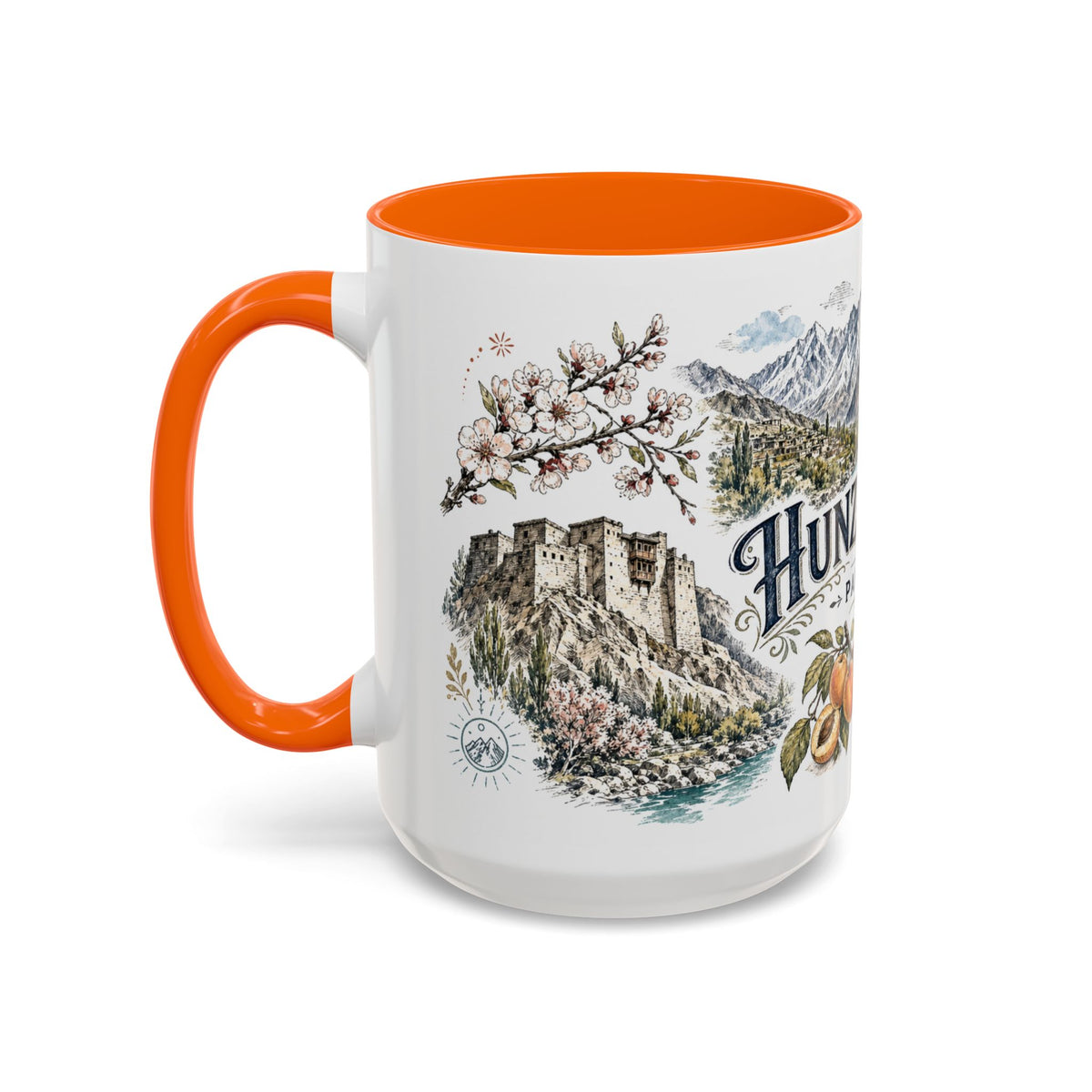 Hunza Valley Mug, Pakistan Travel Souvenir, Bucket List Gift, Accent Ceramic Coffee Mug 11oz 15oz