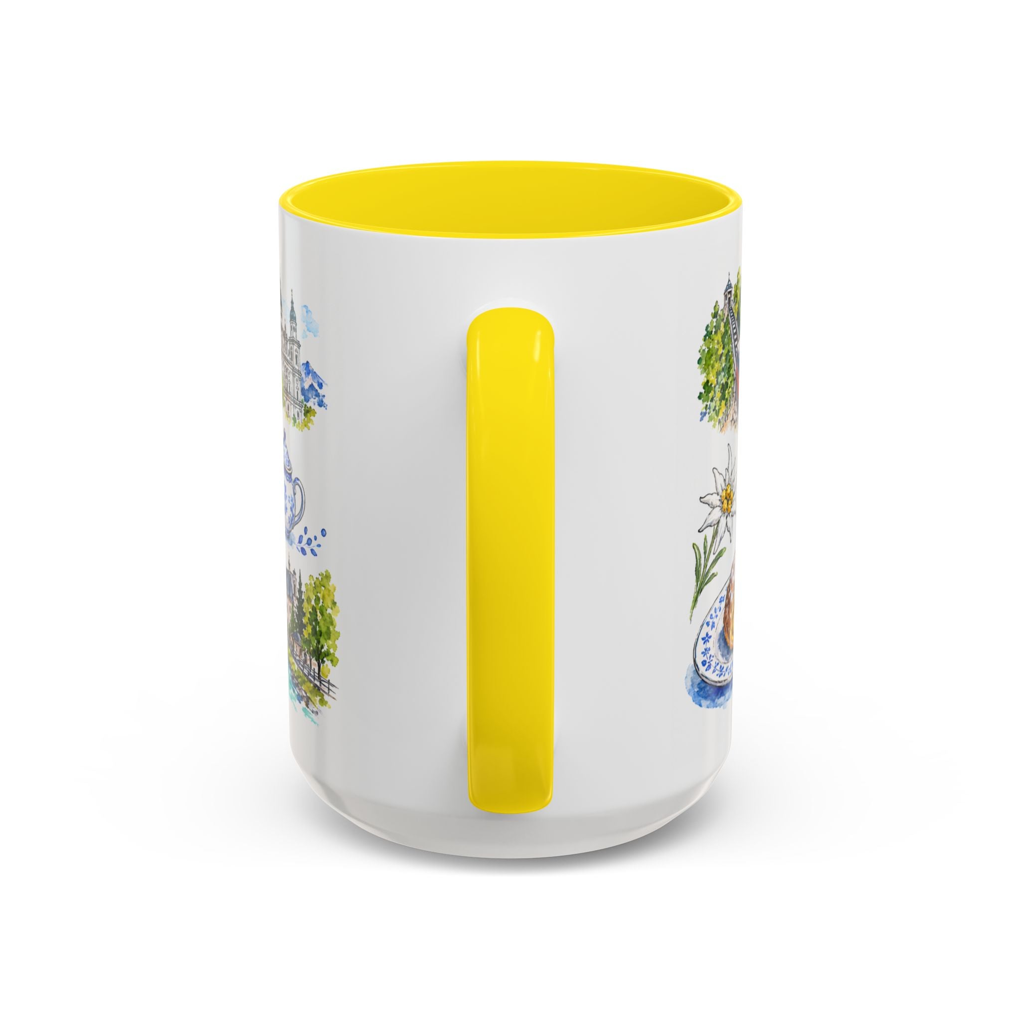 Salzburg Illustrated Travel Mug | City Souvenir Accent Coffee Mug | 11oz 15oz Ceramic Cup