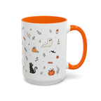 Halloween Party Mug | Ghost Black Cat Candy Watercolor Gift | Accent Cup 11oz 15oz
