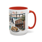 Tampa Coffee Mug | United States Travel Souvenir | Vintage Illustrated City Gift | 11 oz 15 oz Accent Mug