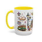 New Orleans Illustrated Travel Mug | City Souvenir Accent Coffee Mug | 11oz 15oz Ceramic Cup
