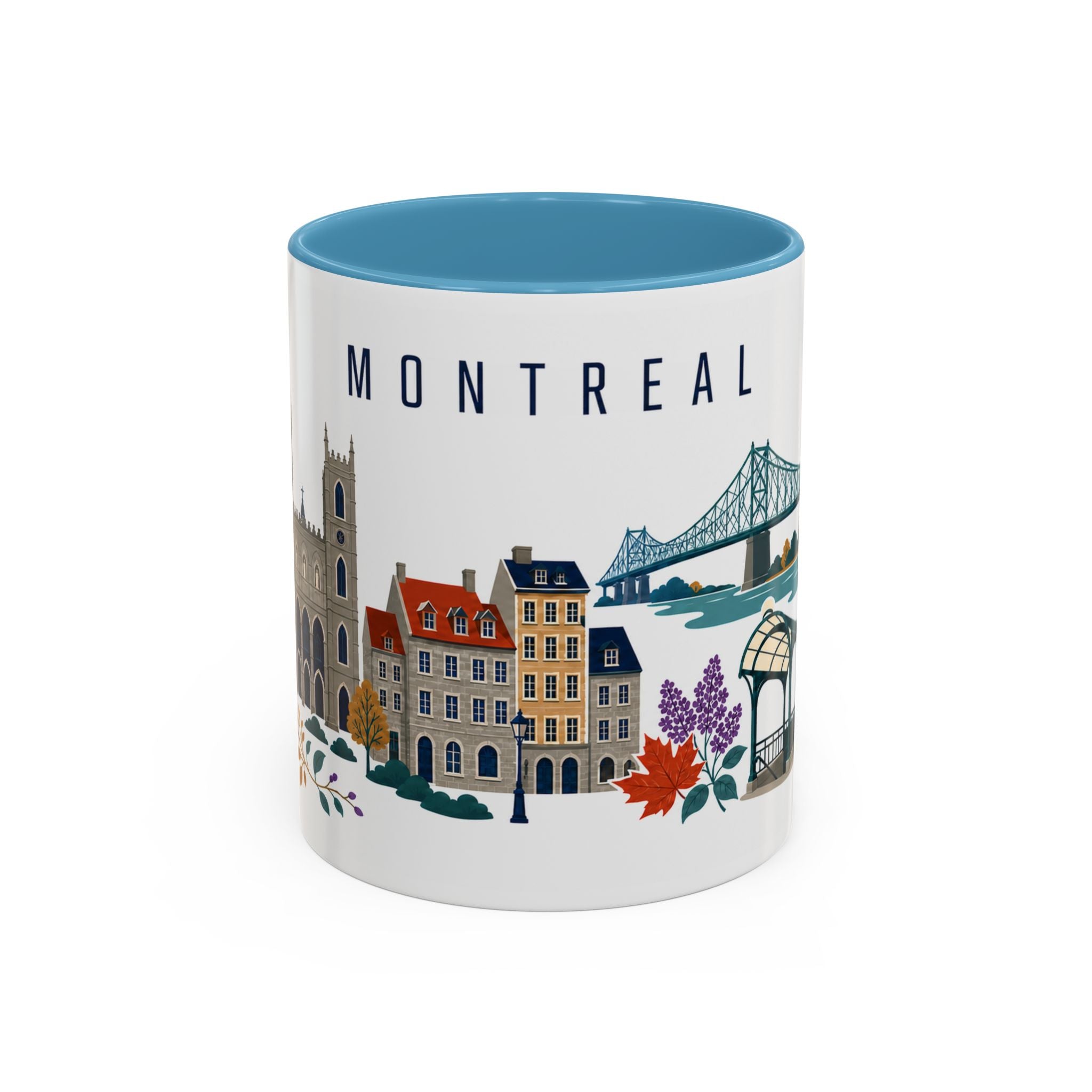 Montreal Coffee Mug | Canada Travel Souvenir | Porcelain Decal City Gift | 11oz 15oz Accent Mug