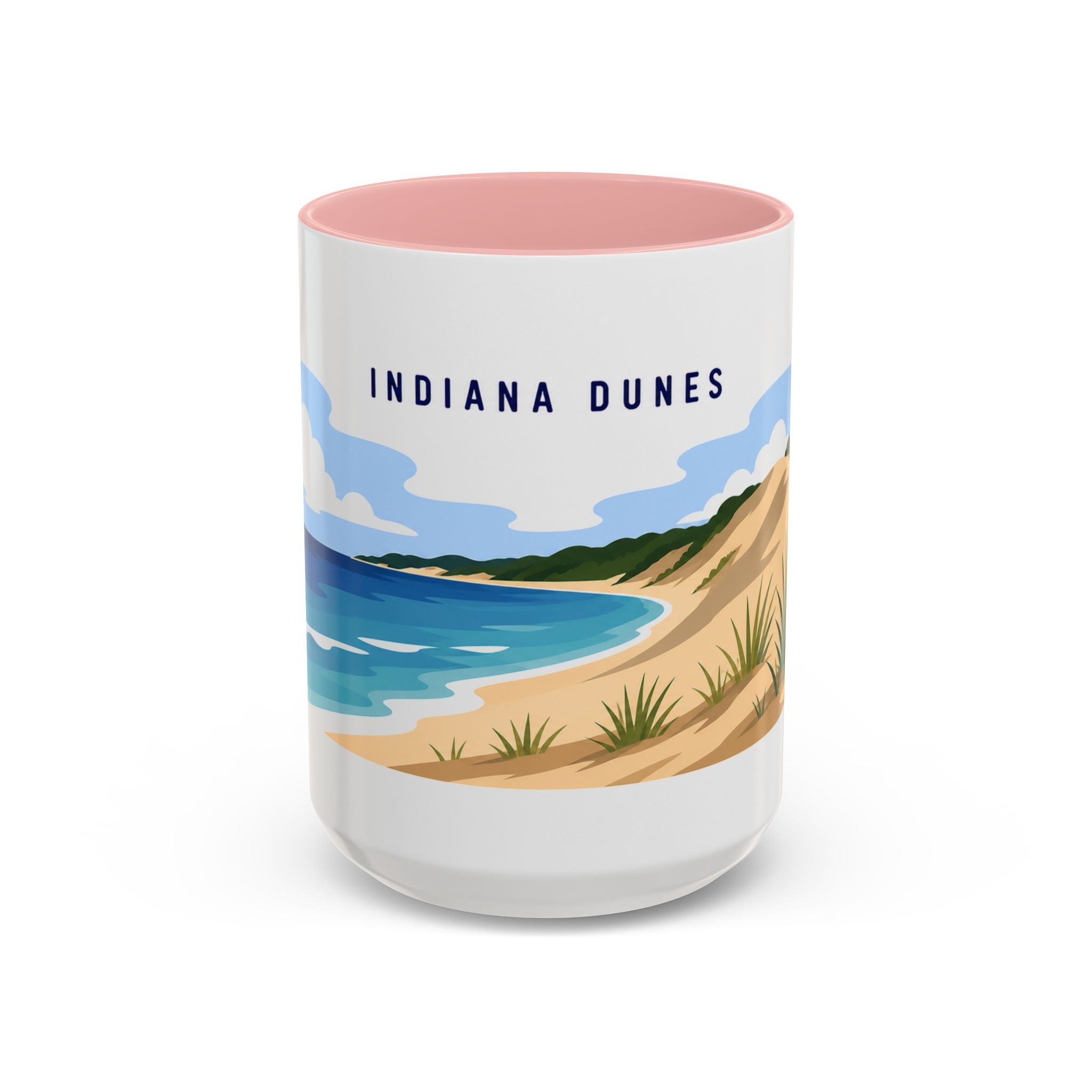 Indiana Dunes National Park Coffee Mug | Solid Color Block Park Souvenir | 11oz 15oz Accent Mug