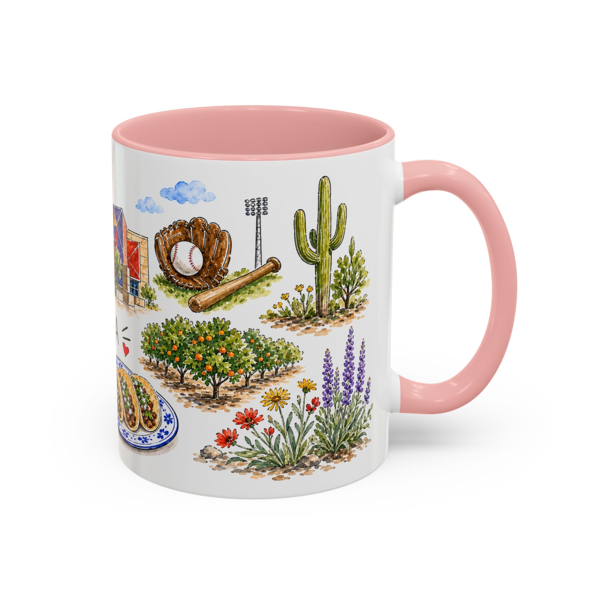 Mesa Illustrated Travel Mug | City Souvenir Accent Coffee Mug | 11oz 15oz Ceramic Cup