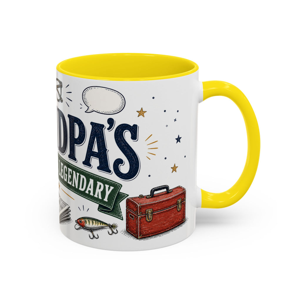 Grandpa's Jokes Are Legendary Coffee Mug | Funny Gift From Grandkids | Accent Ceramic 11oz 15oz