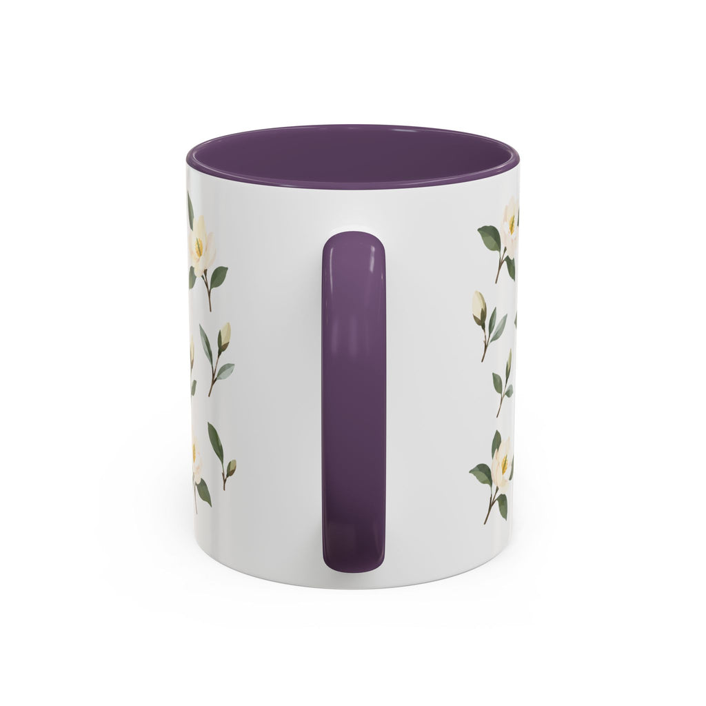 Georgia Sweetbay Magnolia Mug, State Flower Floral Coffee Cup, 11oz Botanical Gift