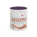 Arizona State Map Mug | Desert Landscape, Botanical Accents, Homesick Gift