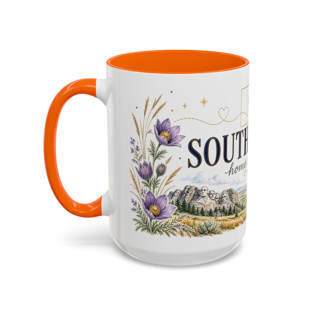 South Dakota State Map Mug | Botanical Accents, Homesick Gift (11oz or 15oz)