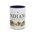 Indiana State Mug | Moving Away, Long Distance Friendship Gift | Botanical Map Accent Cup
