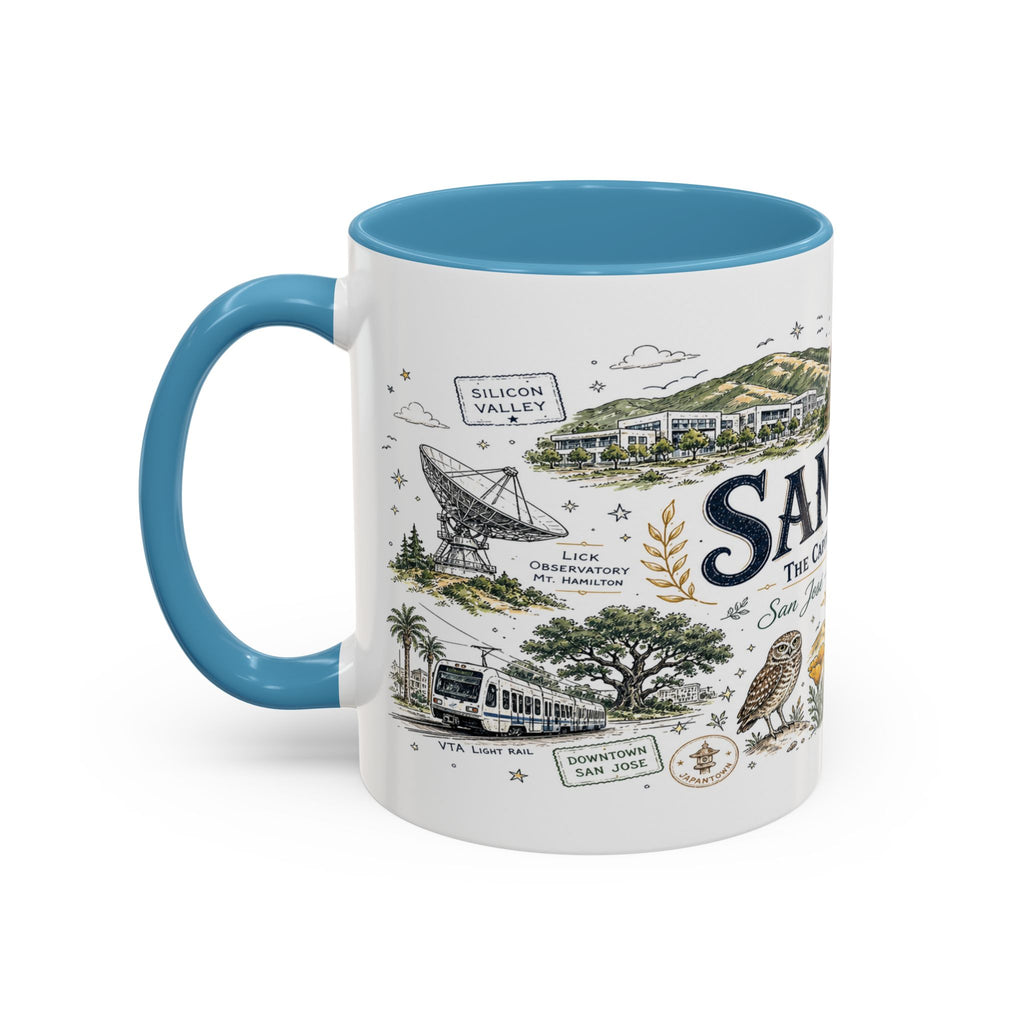 San Jose Coffee Mug | California Souvenir City Gift | Accent Color Ceramic 11oz 15oz