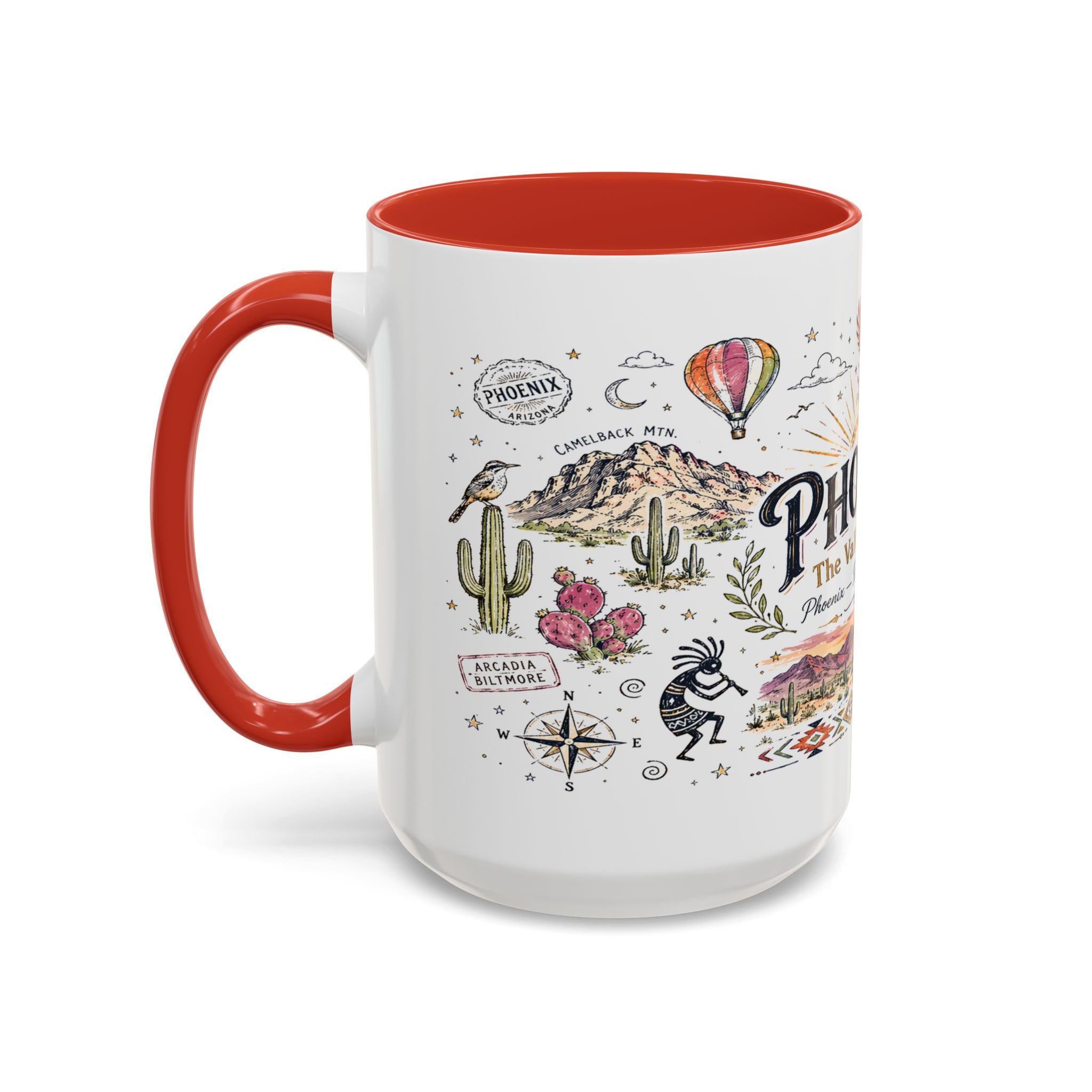 Phoenix Coffee Mug | Arizona Souvenir City Gift | Accent Color Ceramic 11oz 15oz