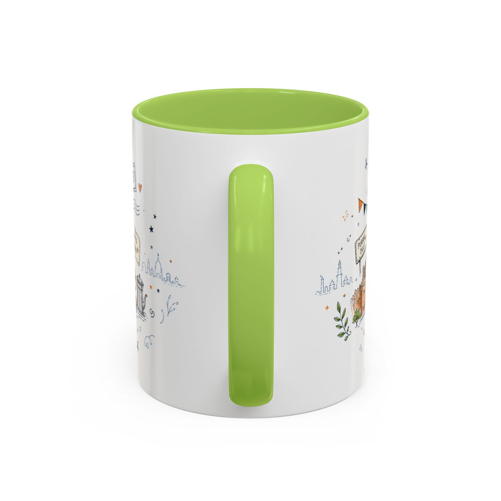 New Delhi Coffee Mug | India Souvenir Travel Gift | Accent Color Ceramic 11oz 15oz