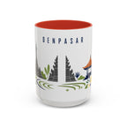 Denpasar Coffee Mug | Indonesia Travel Souvenir | Porcelain Decal City Gift | 11oz 15oz Accent Mug