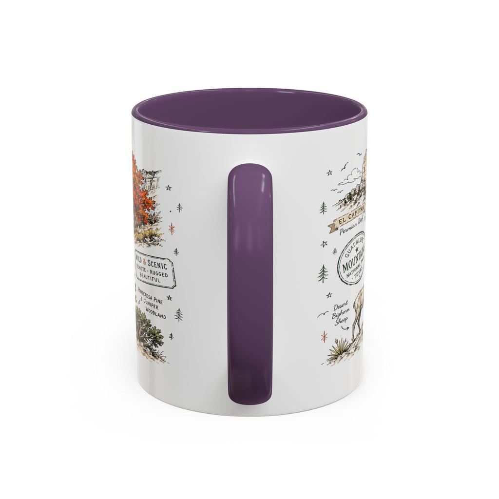 Guadalupe Mountains National Park Coffee Mug | Texas Desert Peaks Hiking Gift | Accent Color Ceramic 11oz 15oz