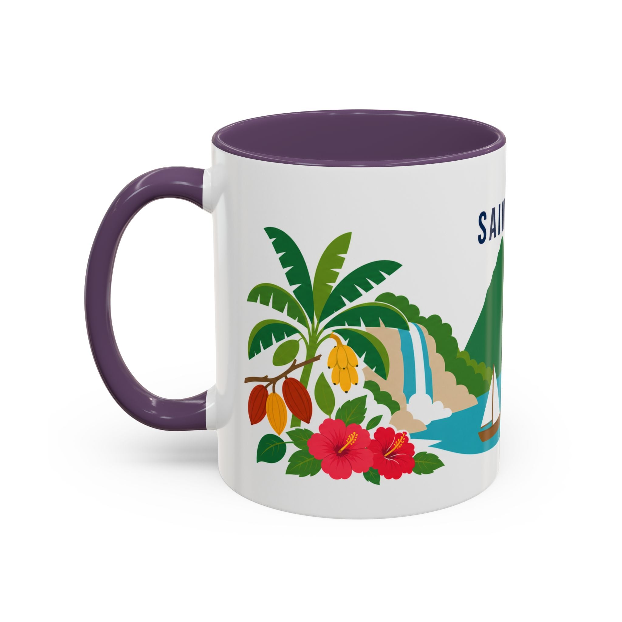 Saint Lucia Coffee Mug | Travel Souvenir Accent Mug | Country Gift Ceramic Cup 11oz 15oz