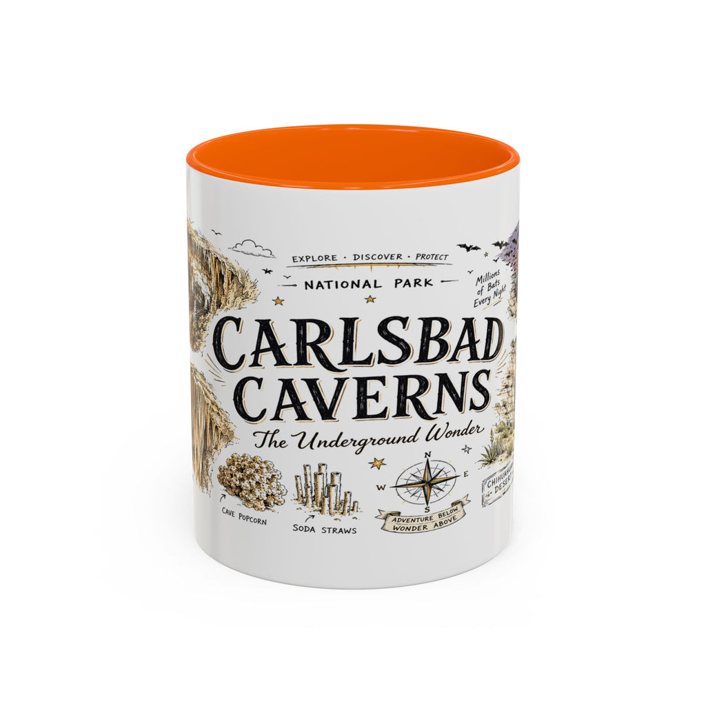 Carlsbad Caverns National Park Coffee Mug | New Mexico Cave Exploration Bat Gift | Accent Color Ceramic 11oz 15oz