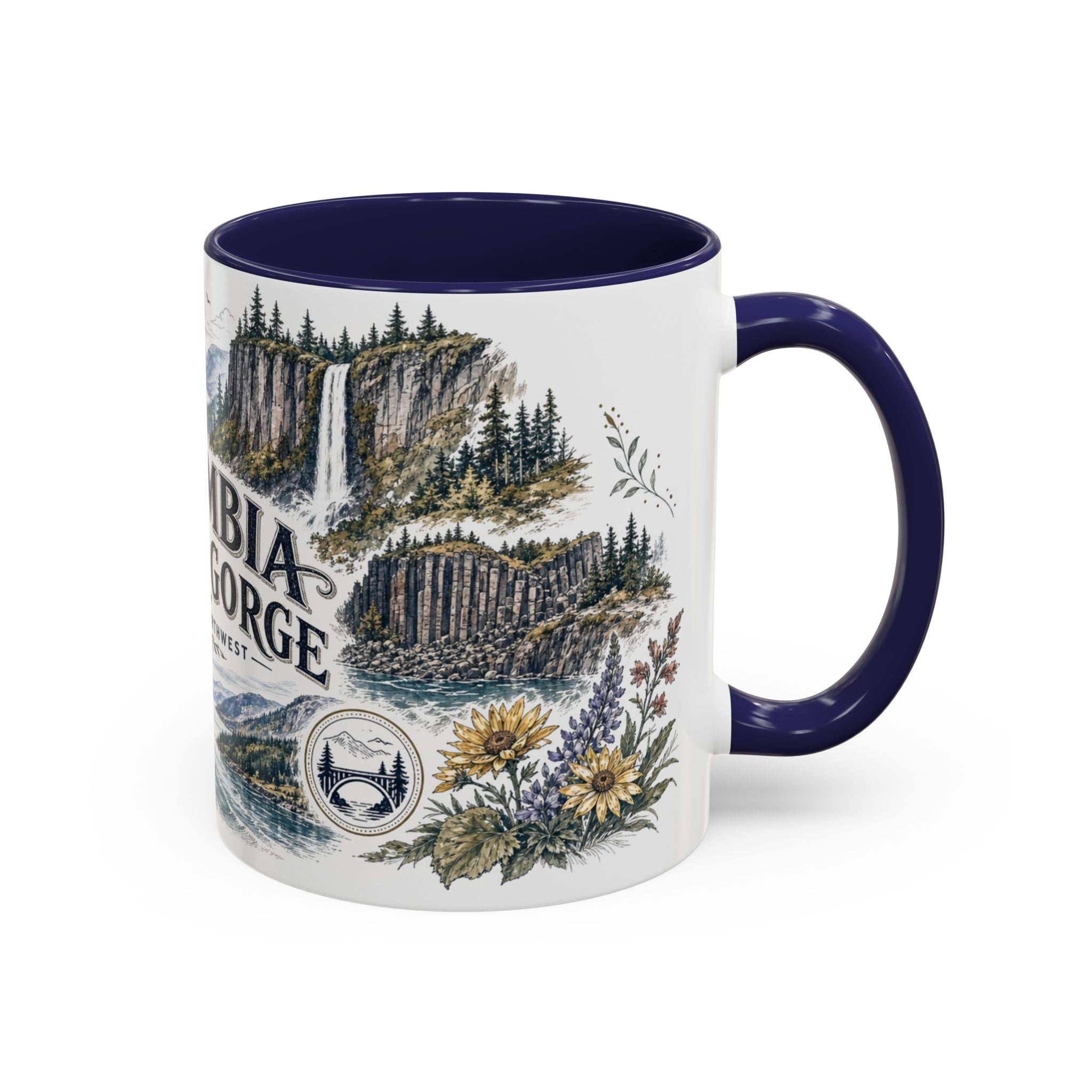 Columbia River Gorge Mug, Pacific Northwest Travel Souvenir, Bucket List Gift, Accent Ceramic Coffee Mug 11oz 15oz