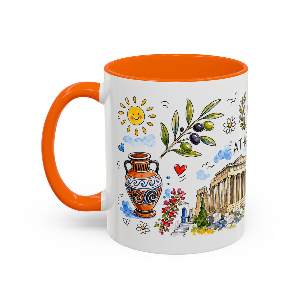 Athens Travel Mug | European City Souvenir Accent Coffee Mug | 11oz 15oz Ceramic Cup