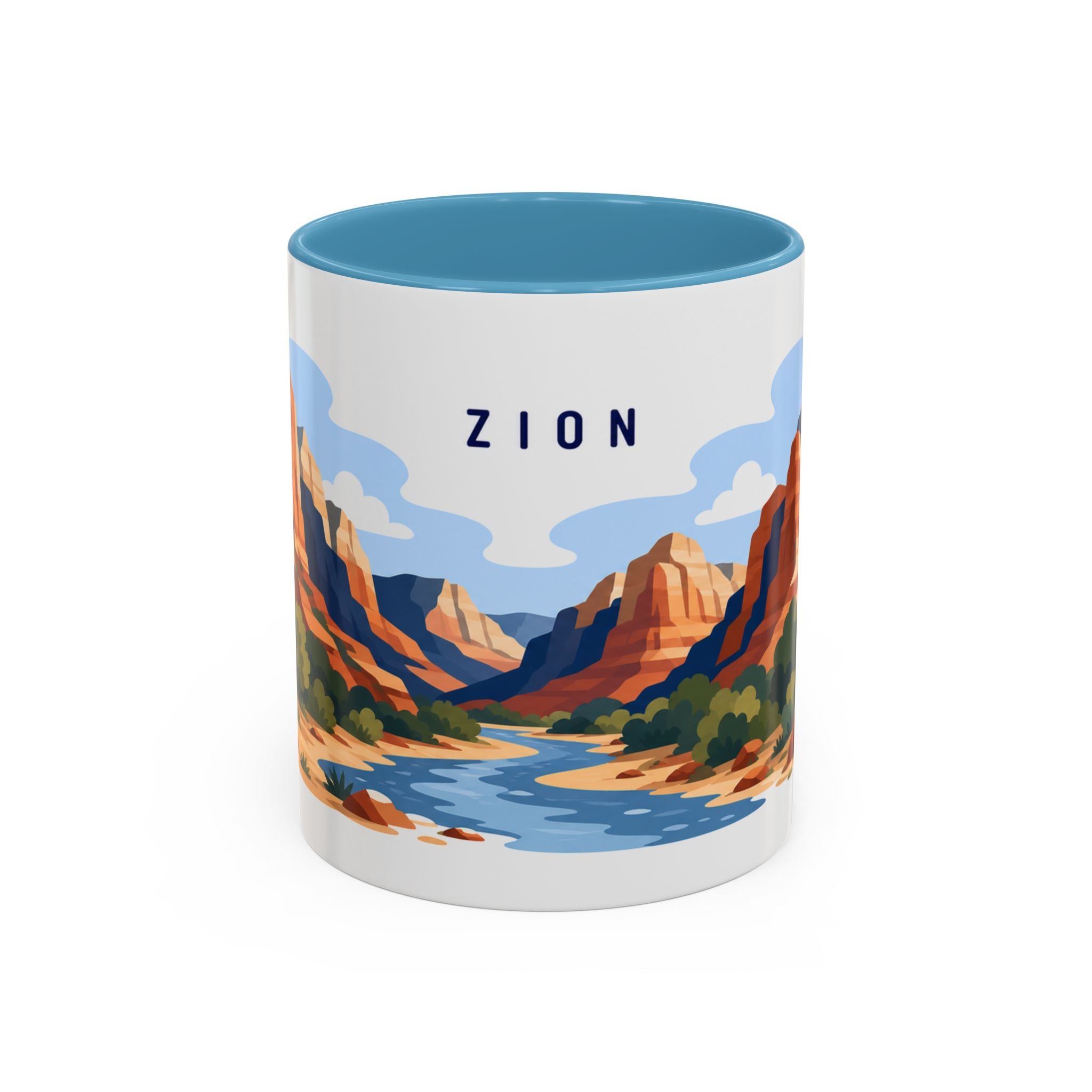 Zion National Park Coffee Mug | Solid Color Block Park Souvenir | 11oz 15oz Accent Mug