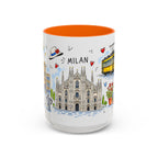 Milan Travel Mug | European City Souvenir Accent Coffee Mug | 11oz 15oz Ceramic Cup