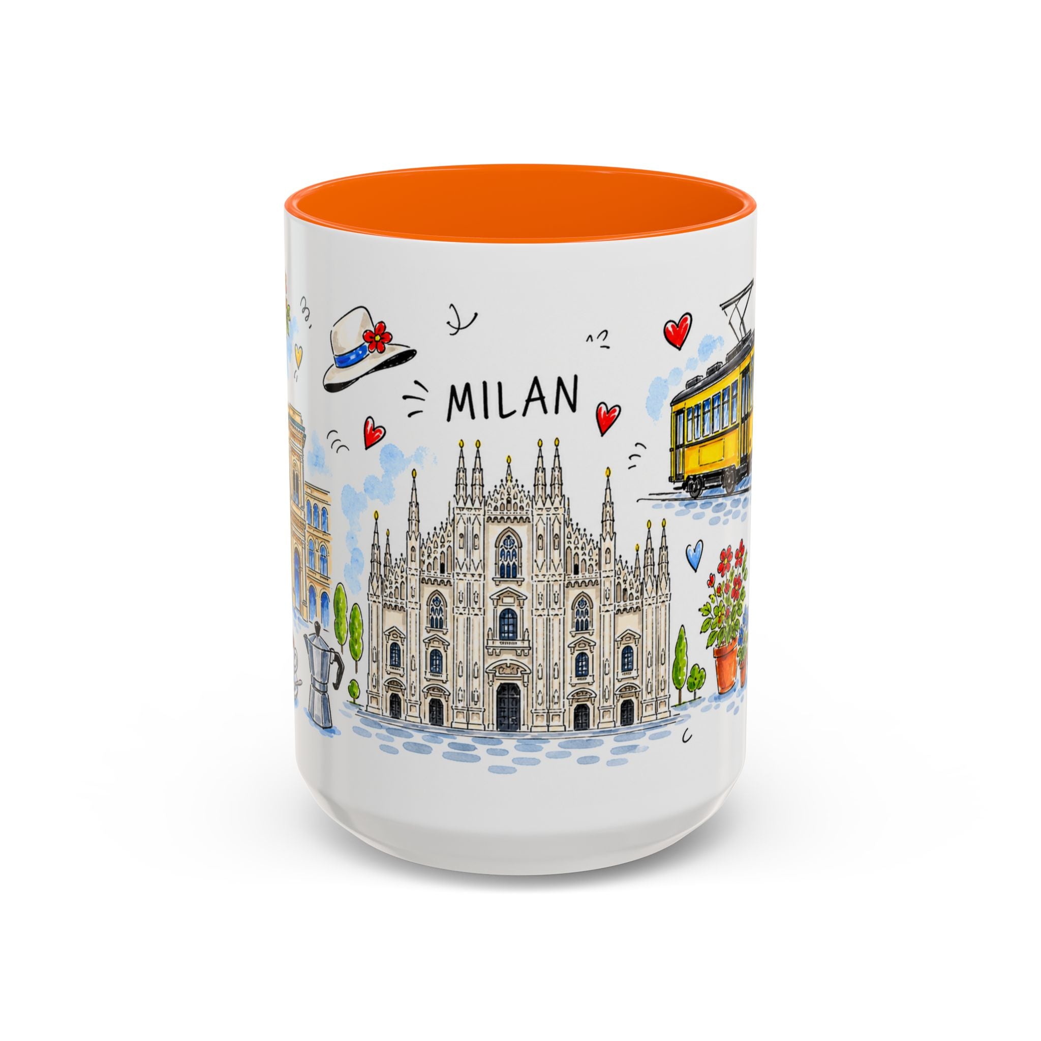 Milan Travel Mug | European City Souvenir Accent Coffee Mug | 11oz 15oz Ceramic Cup
