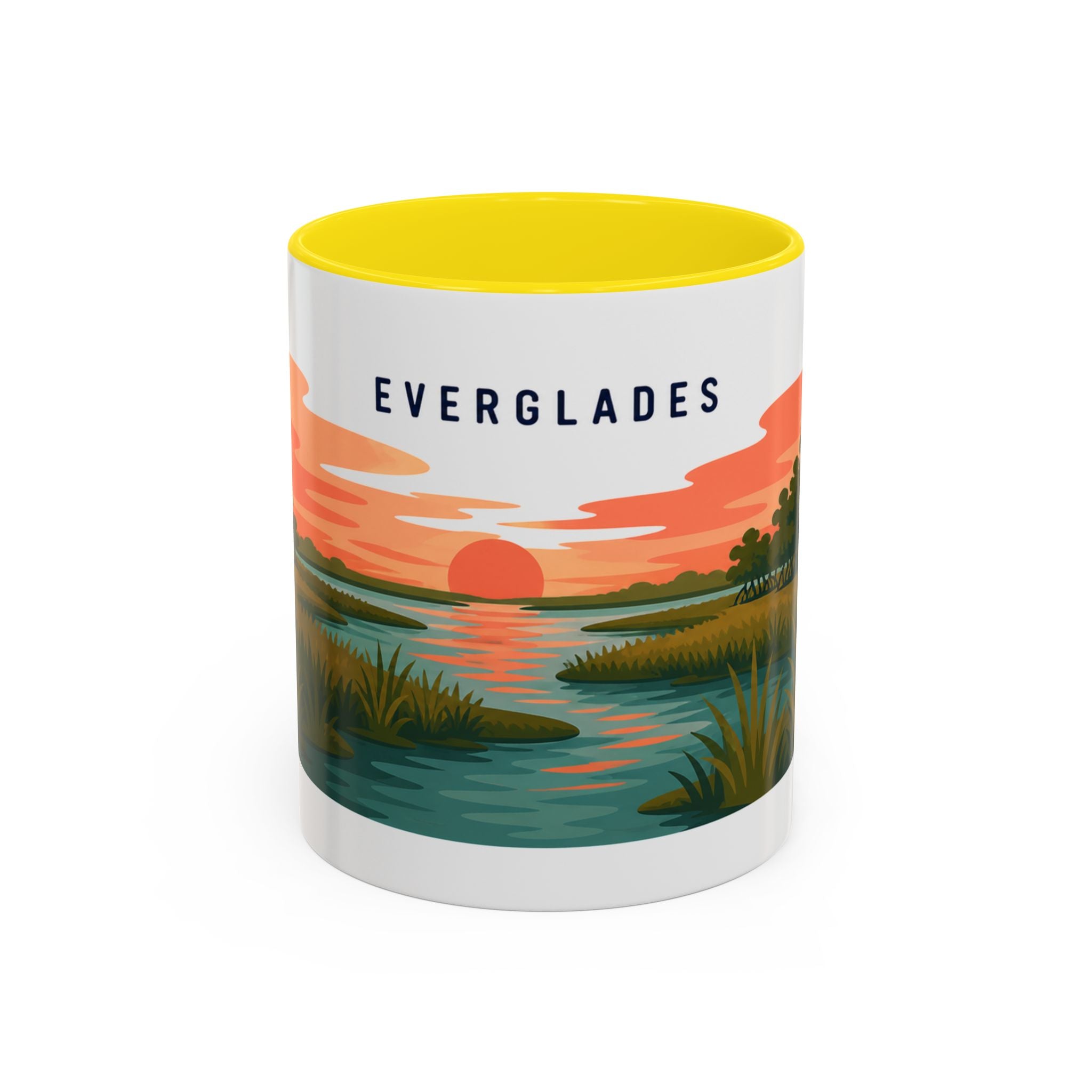 Everglades National Park Coffee Mug | Solid Color Block Park Souvenir | 11oz 15oz Accent Mug
