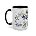 Yellowstone National Park Coffee Mug | Hiking Camping Nature Gift | Accent Color Ceramic 11oz 15oz