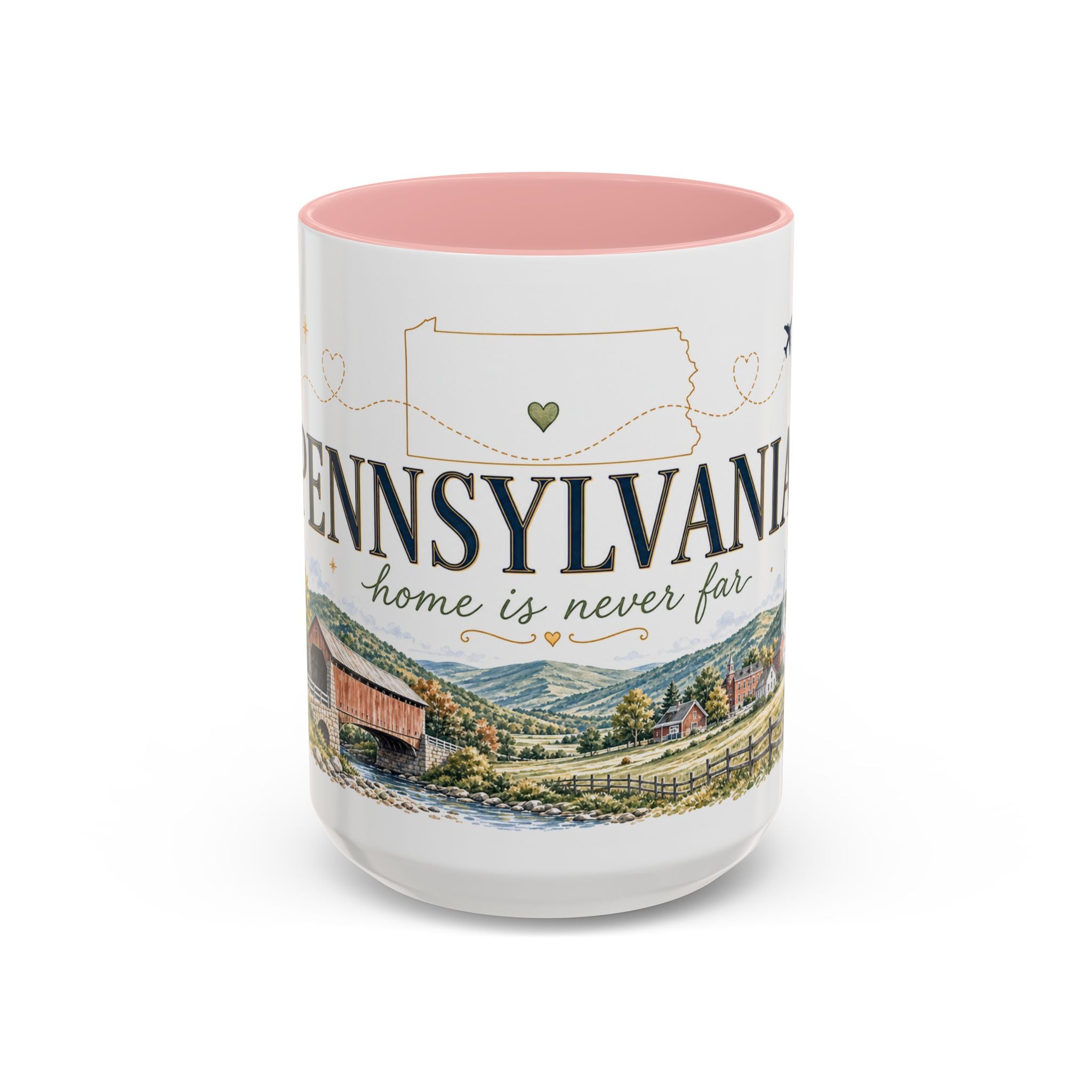 Pennsylvania Home State Mug | Moving Away Gift | Long Distance Friendship Coffee Cup | 11oz 15oz Accent Mug