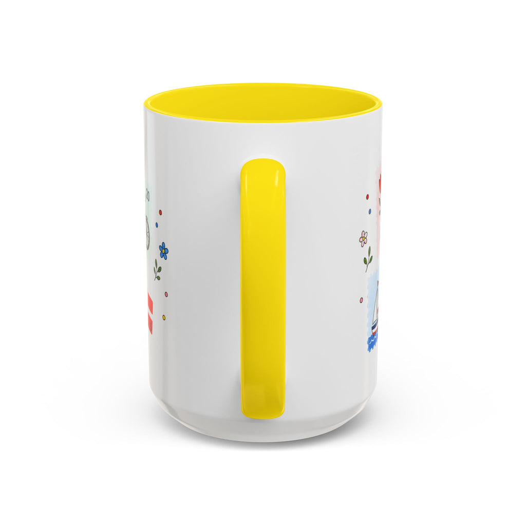 Copenhagen Coffee Mug | Postage Stamp Collage Mug | Travel Souvenir Accent Cup 11oz 15oz