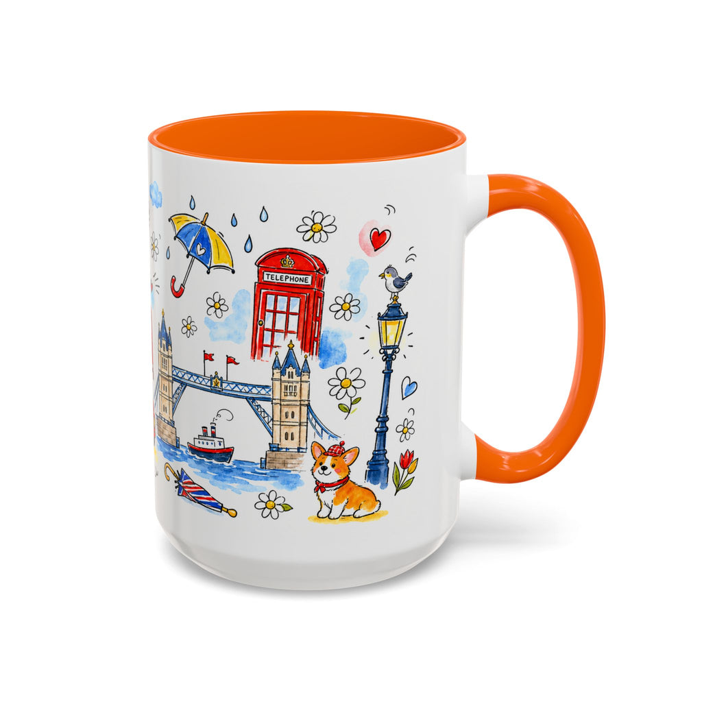 London Travel Mug | European City Souvenir Accent Coffee Mug | 11oz 15oz Ceramic Cup