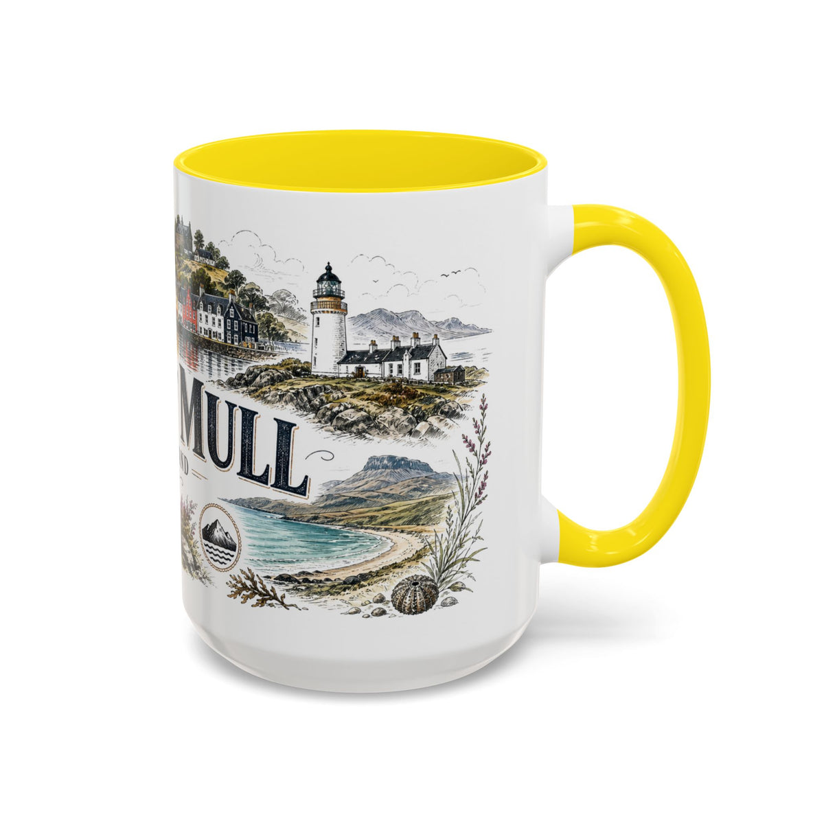 Isle of Mull Mug, Scotland Travel Souvenir, Bucket List Gift, Accent Ceramic Coffee Mug 11oz 15oz