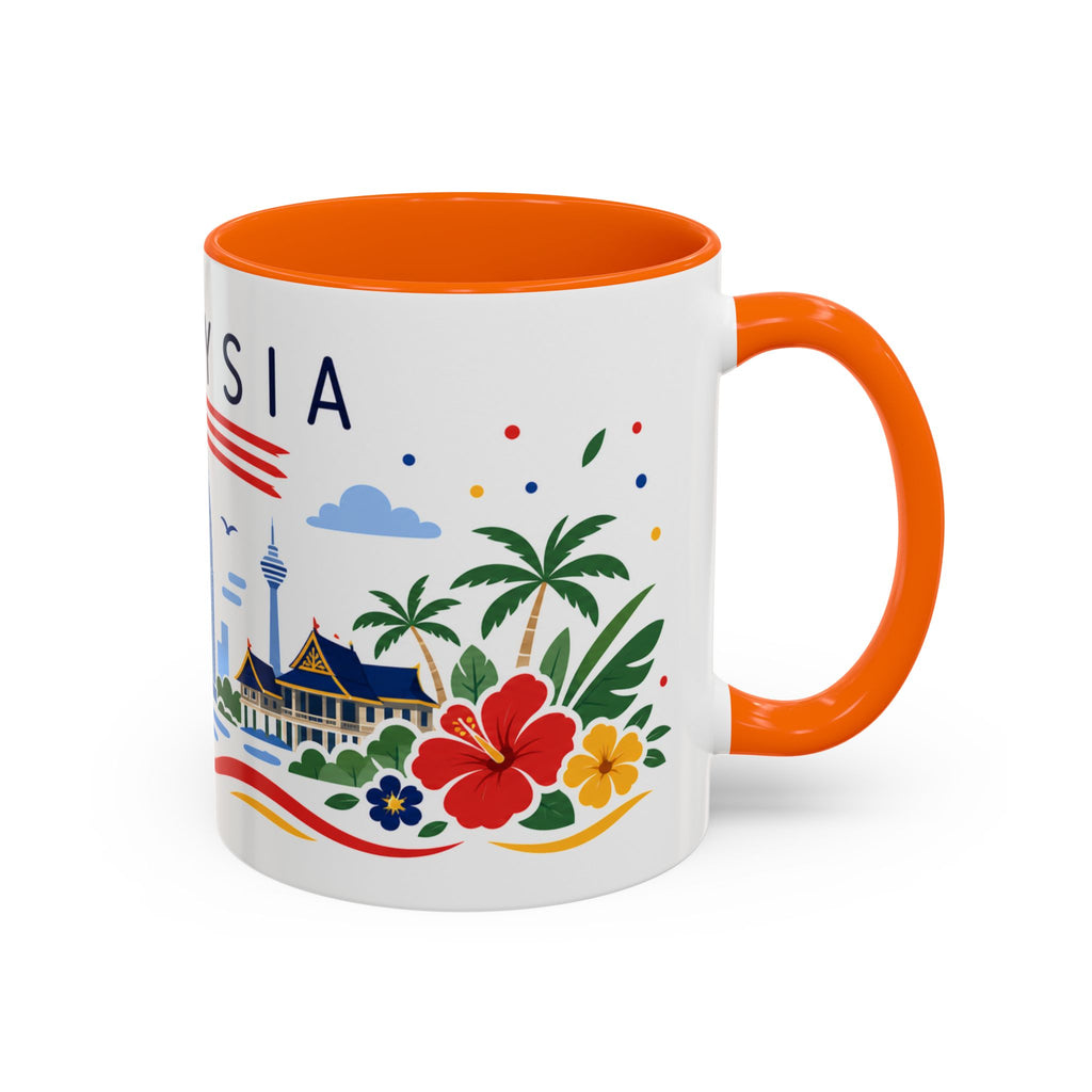 Malaysia Coffee Mug | Travel Souvenir Accent Mug | Country Gift Ceramic Cup 11oz 15oz