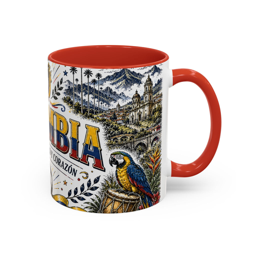 Colombia Soccer Coffee Mug | World Cup Fan Gift | Accent Color Ceramic 11oz 15oz Match Day Cup