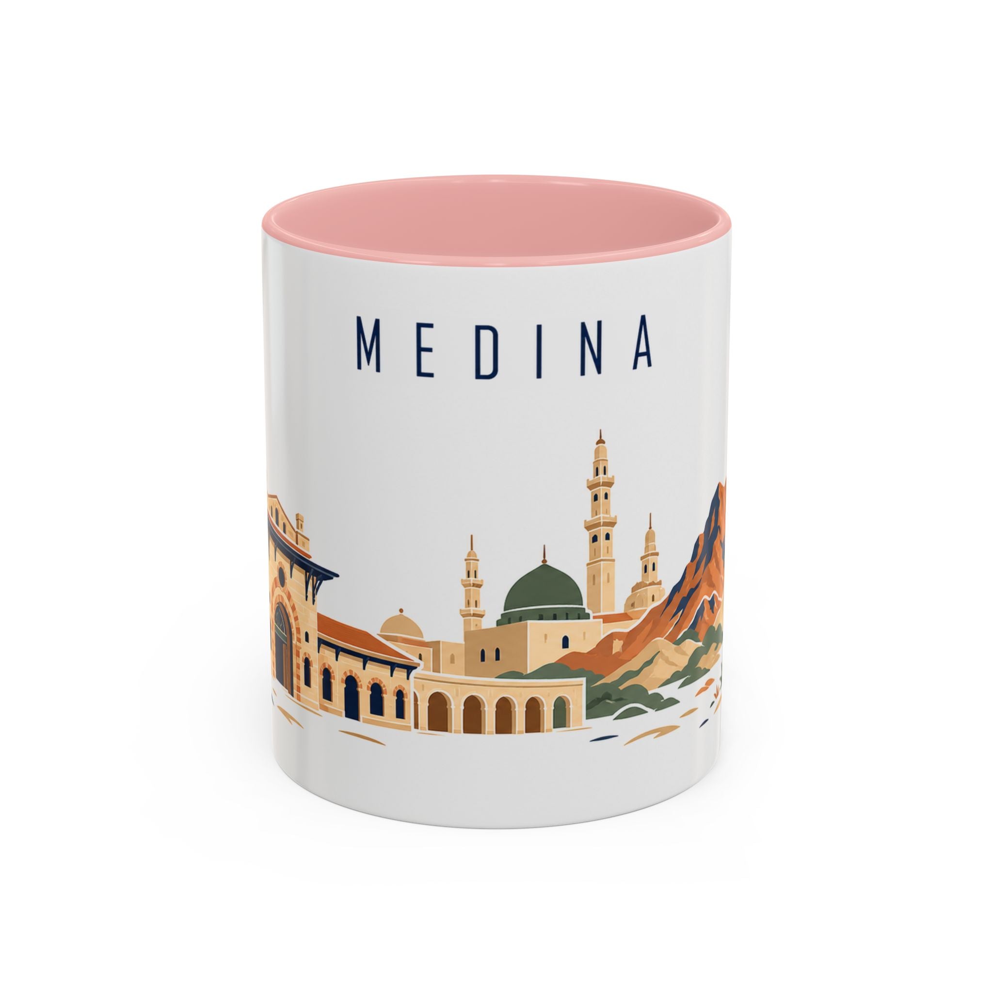 Medina Coffee Mug | Saudi Arabia Travel Souvenir | Porcelain Decal City Gift | 11oz 15oz Accent Mug
