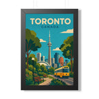 Toronto Streetcar Canada Framed Poster | Vintage Travel Wall Art | Black Walnut White Frame | 16x24 20x30
